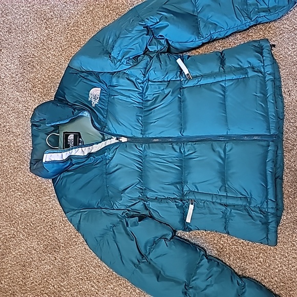 The North Face Puffer Jacket 700 Fill Teal Blue Size Small - Picture 2 of 7